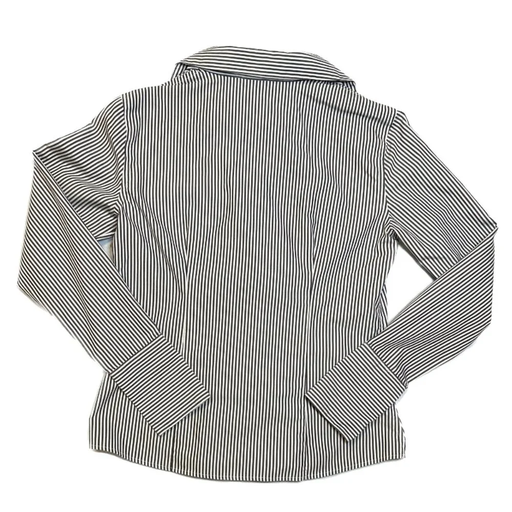 Calvin Klein Women’s Striped Non-Iron Button-Down Dress Shirt Size 4 - Picture 4 of 6